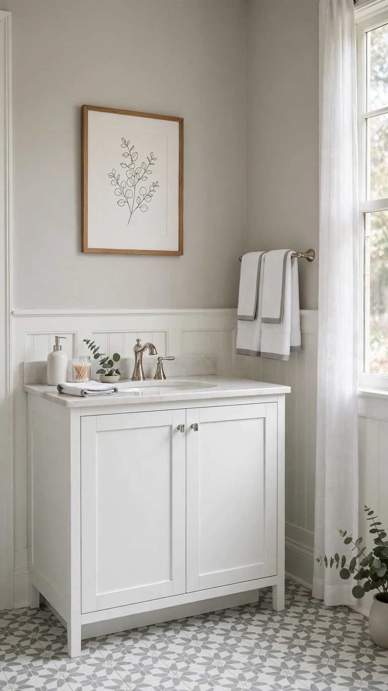 24 Best Bathroom Color Schemes for a Beautiful Refresh 4 Soft Gray and White