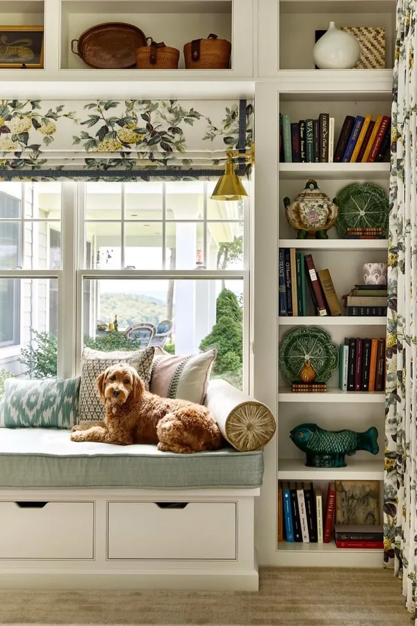 15 Cute Dog Room Ideas to Create a Cozy Space for Your Furry Friend 5 A Window Seat Dog Bed for Sunny Naps