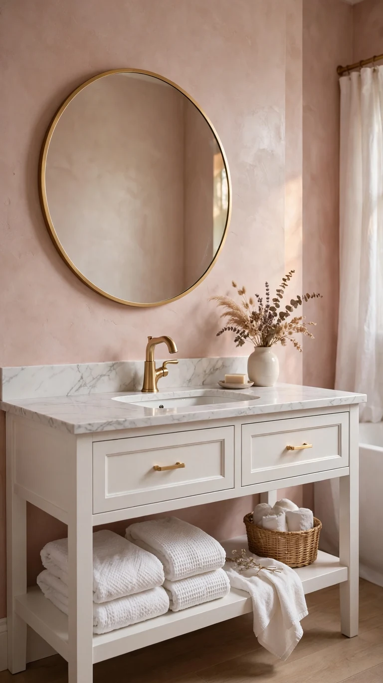 24 Best Bathroom Color Schemes for a Beautiful Refresh 8 Blush Pink and White