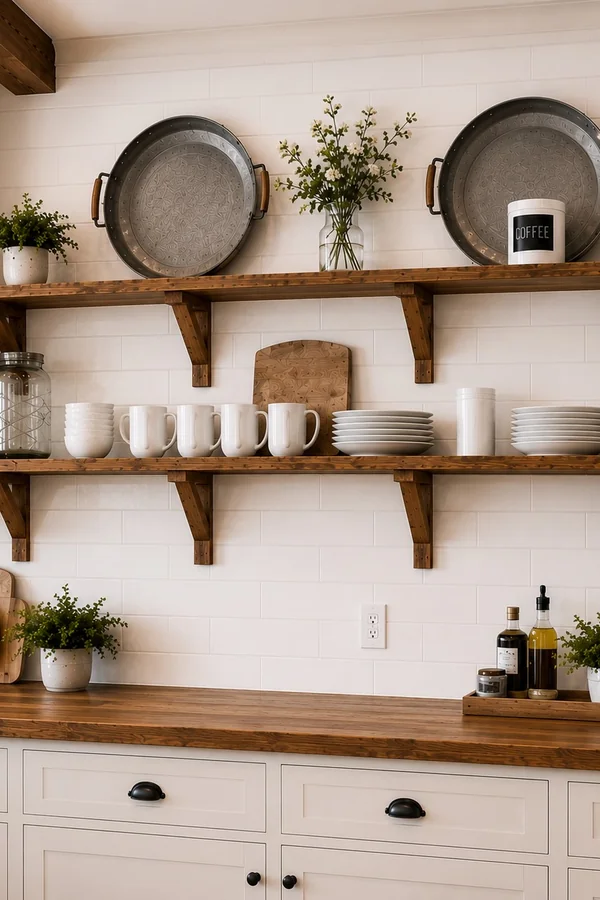 25 Creative DIY Shelf Ideas to Add Style and Storage to Your Home 10 Install Open Kitchen Shelves for Dishes and Jars