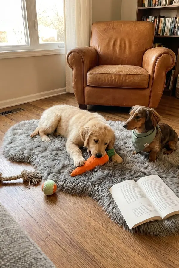 15 Cute Dog Room Ideas to Create a Cozy Space for Your Furry Friend 10 A Play Zone With a Soft Rug and Indoor Toys