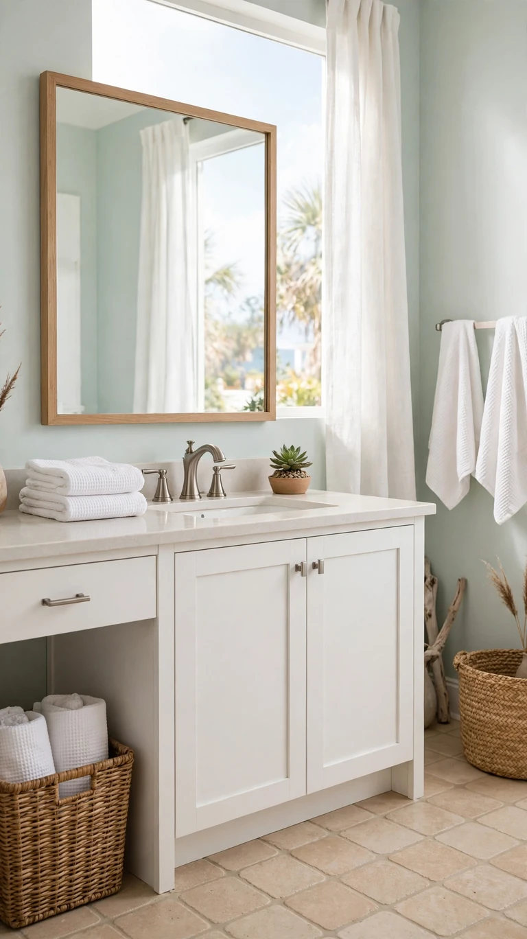 24 Best Bathroom Color Schemes for a Beautiful Refresh 10 Seafoam and Sand
