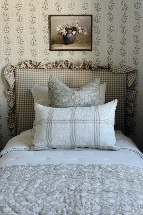18 Above Bed Decor Ideas to Make Your Bedroom Feel Cozy and Stylish 13 Use Removable Wallpaper on the Wall Above the Bed