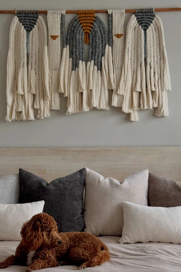 18 Above Bed Decor Ideas to Make Your Bedroom Feel Cozy and Stylish 14 Hang a Macrame Wall Piece for a Relaxed Feel