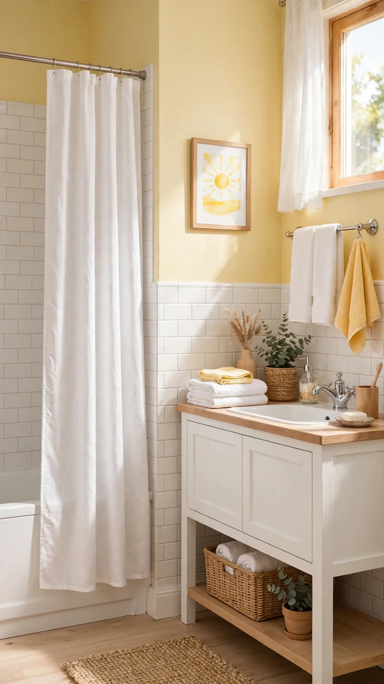 24 Best Bathroom Color Schemes for a Beautiful Refresh 15 Pale Yellow and White