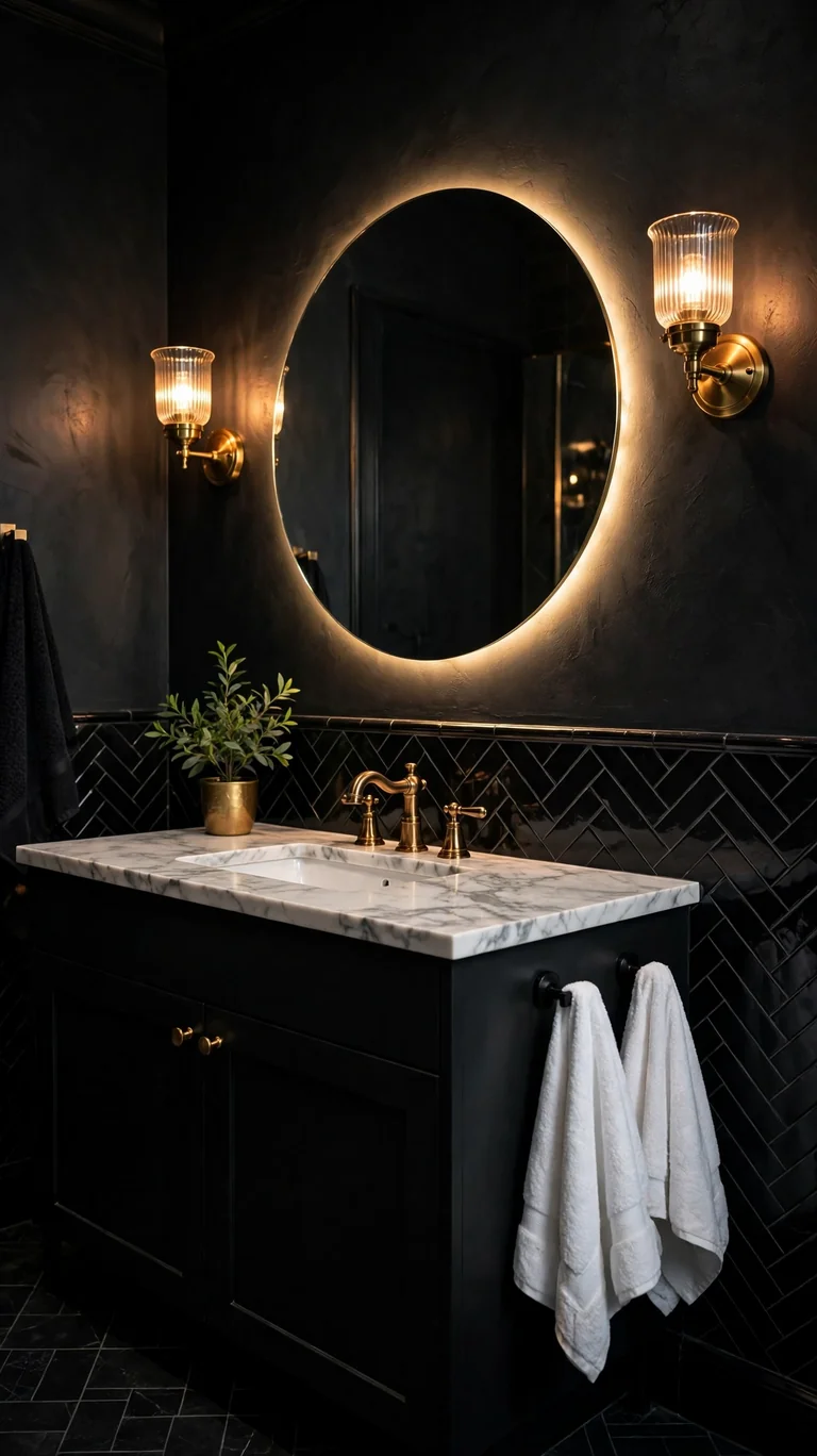 24 Best Bathroom Color Schemes for a Beautiful Refresh 25 Moody Black and Brass