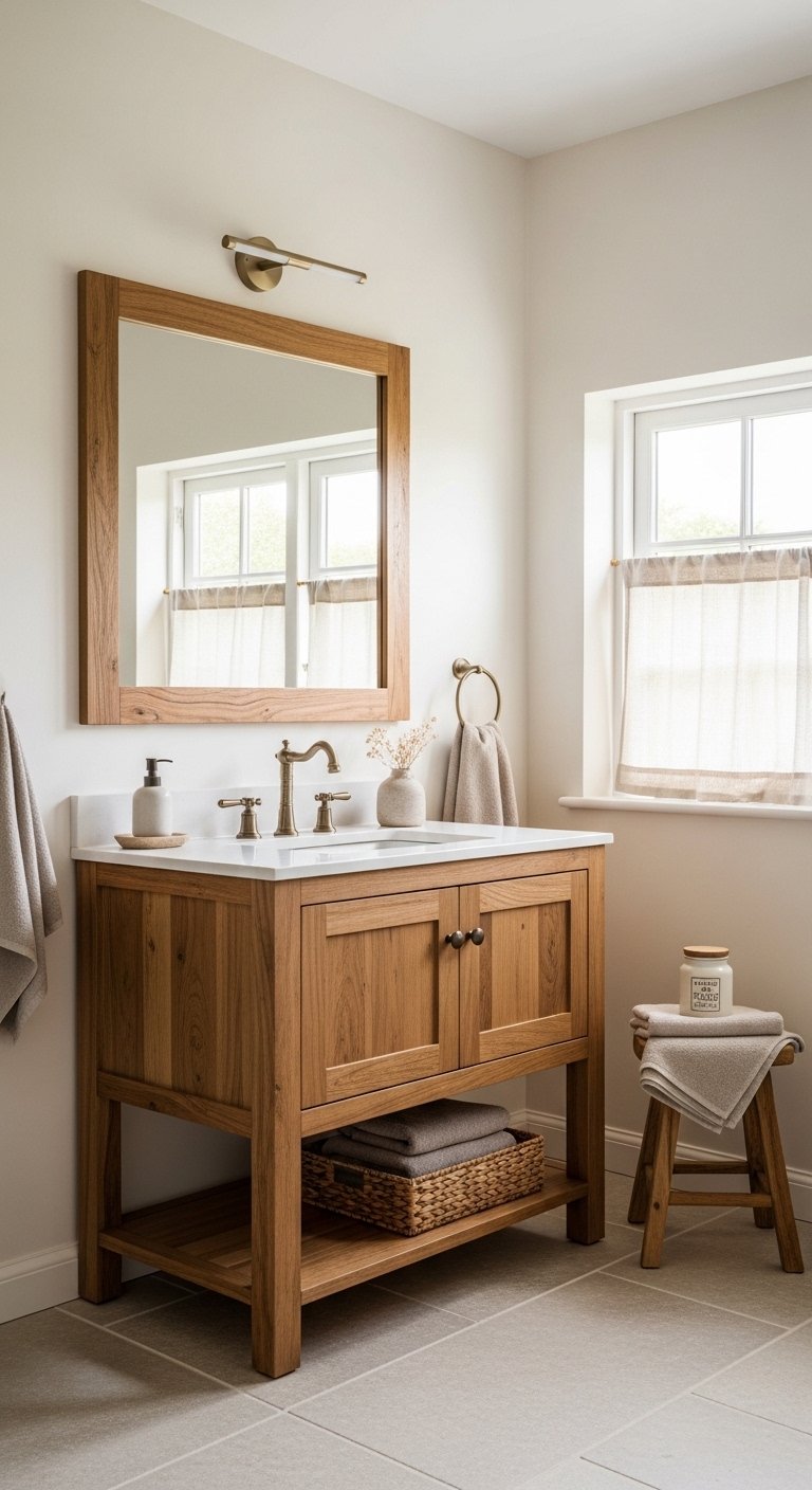 28 Farmhouse Bathroom Ideas That Feel Cozy and Timeless