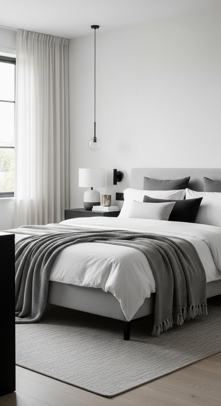 23 Black White Grey Bedroom Ideas for a Modern Look