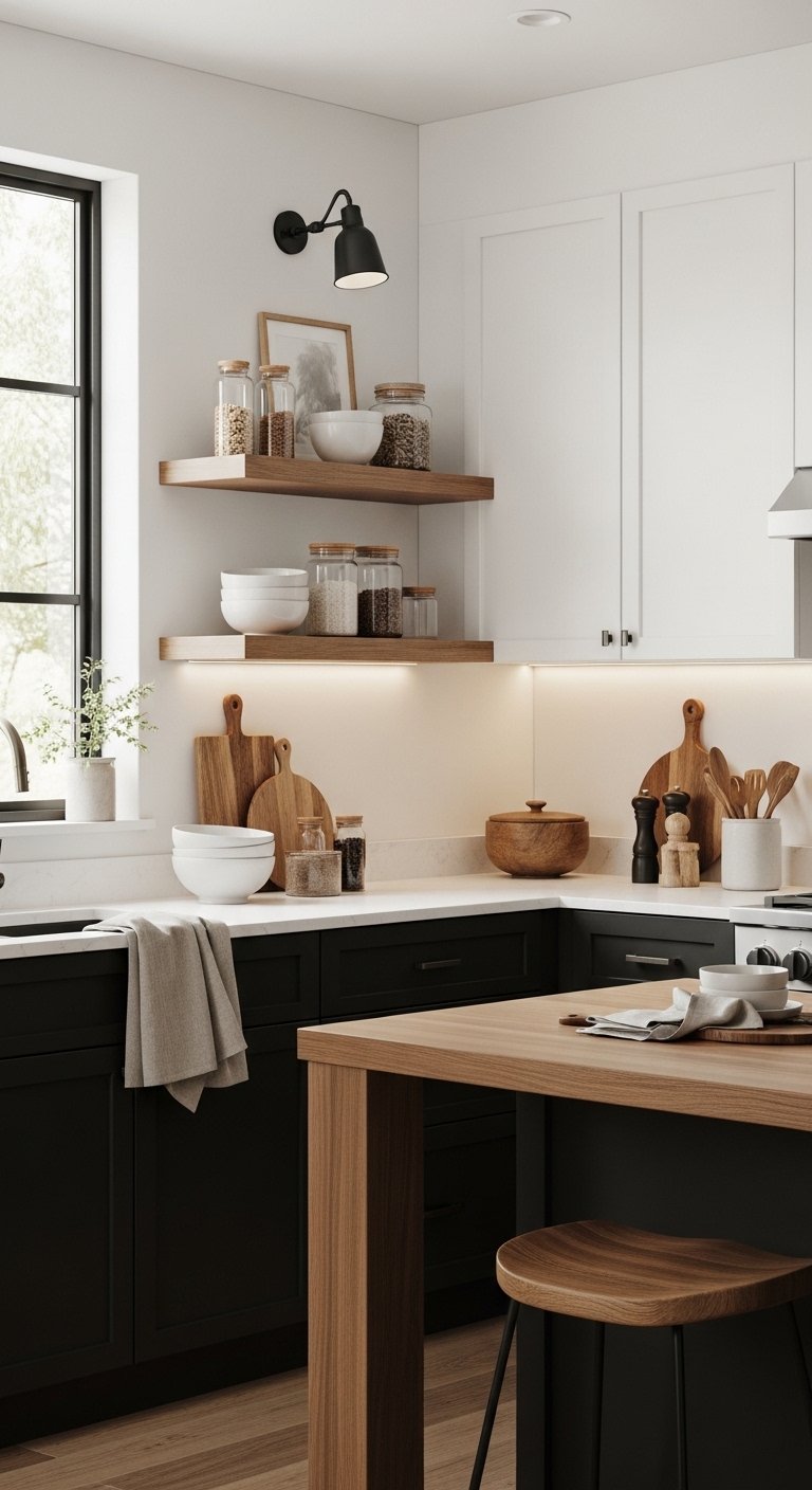 25 Black White and Wood Kitchen Ideas That Feel Modern