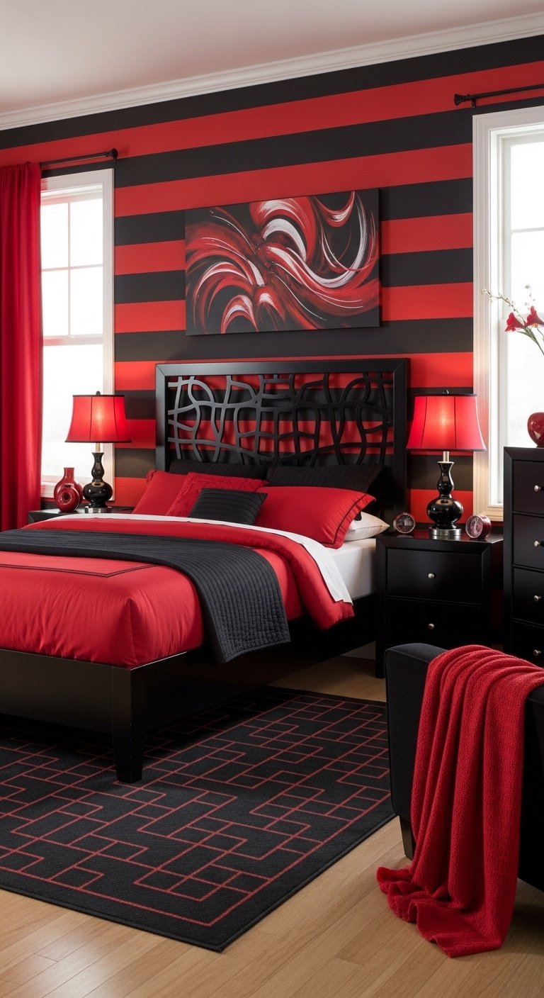20 Red and Black Bedroom Ideas for a Bold Statement
