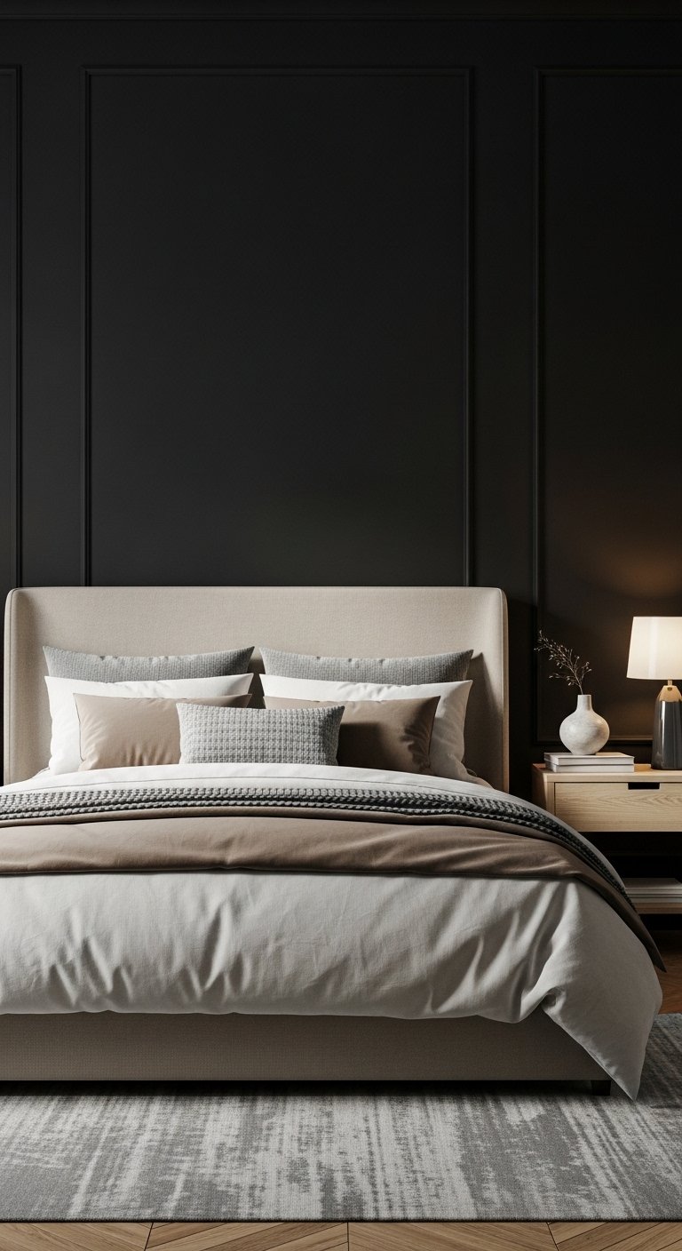 24 Black and Neutral Bedroom Ideas for Modern Homes