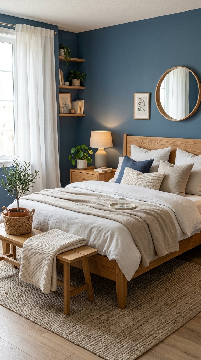 23 Blue and Wood Bedroom Ideas for a Natural Look