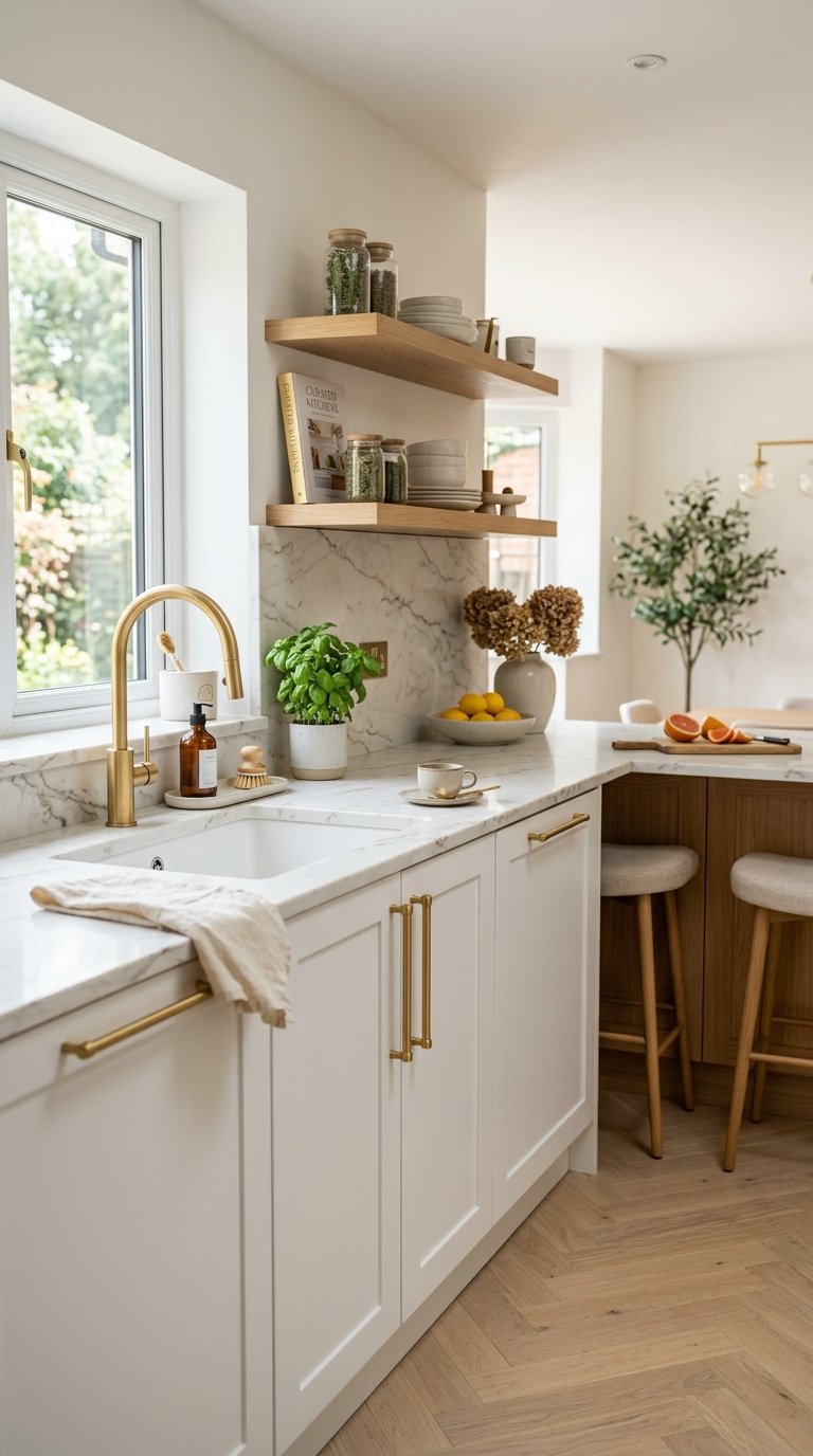 24 Brushed Gold Kitchen Hardware Ideas That Feel Luxe
