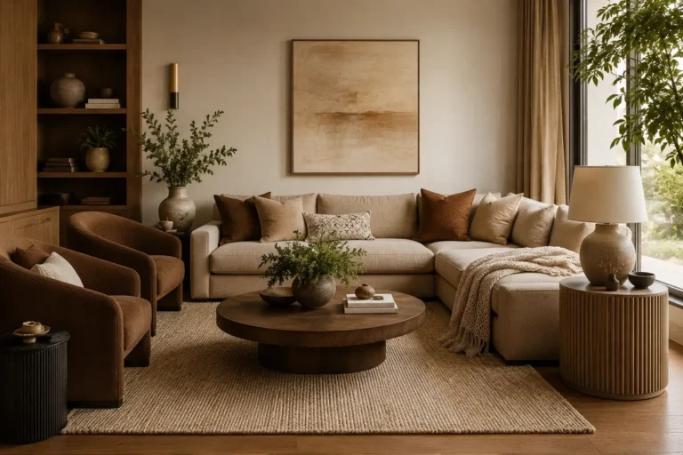21 Brown and Beige Living Rooms With Effortless Style