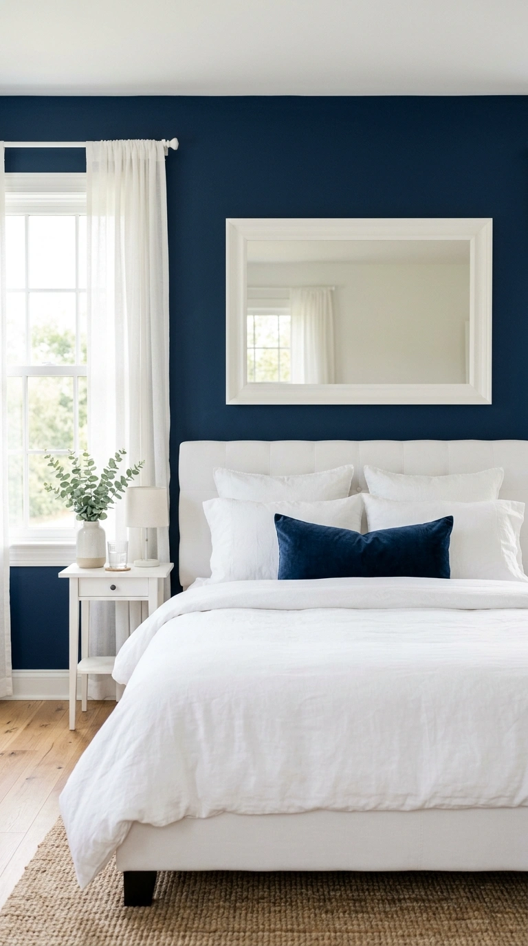 001 1 Navy Blue Accent Wall A bedroom headboard wall p