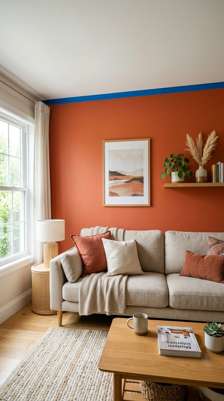 001 1 Paint One Accent Wall A living room with one fre