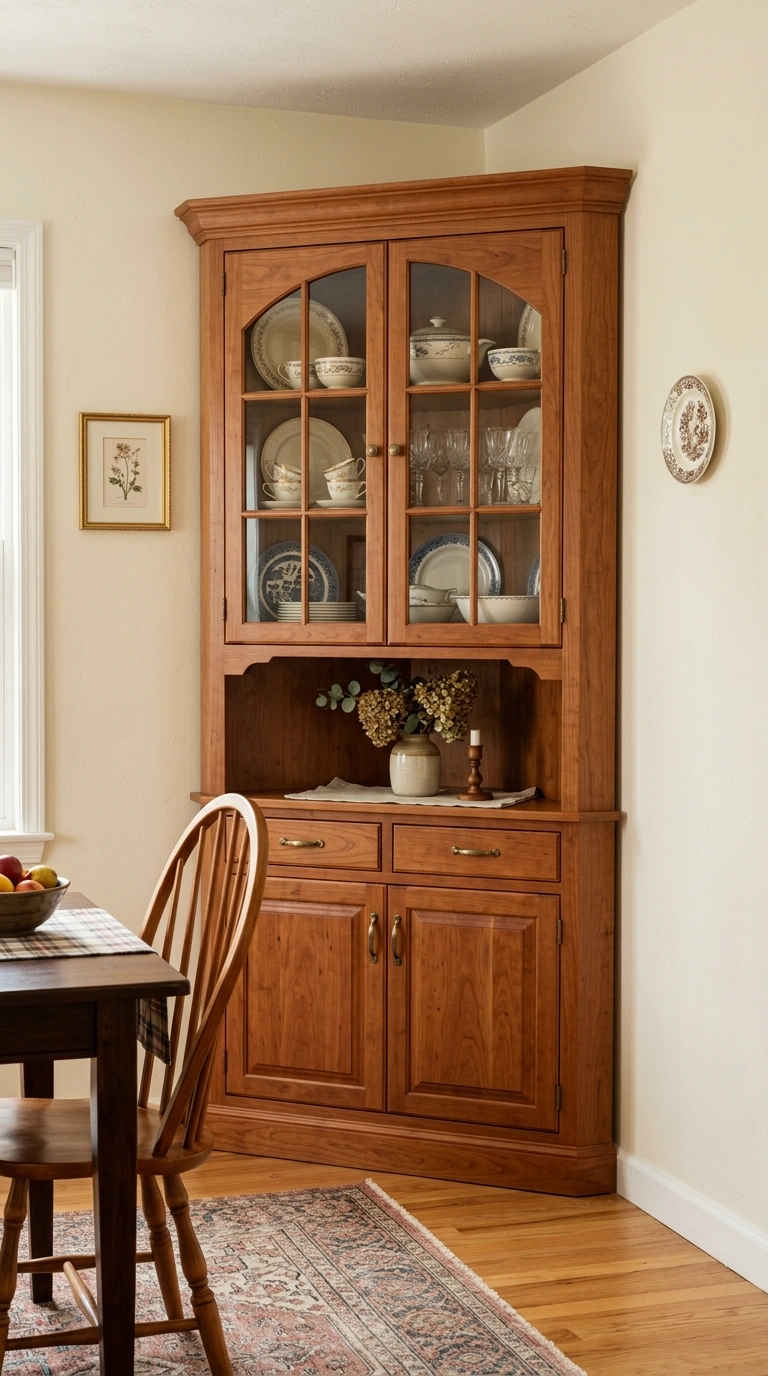 001 Classic Corner Hutch A dining room corner featurin