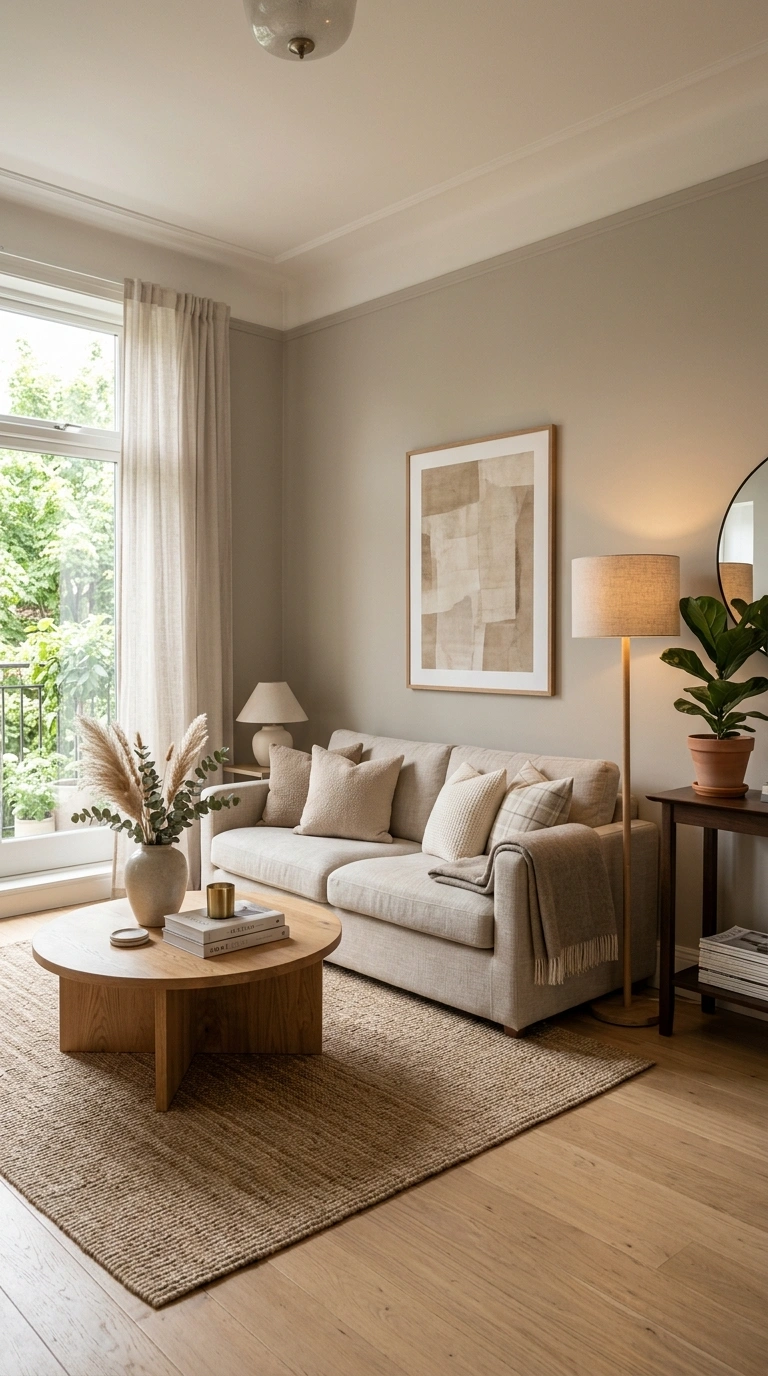 001 Neutral Paint Palette A living room painted in a w
