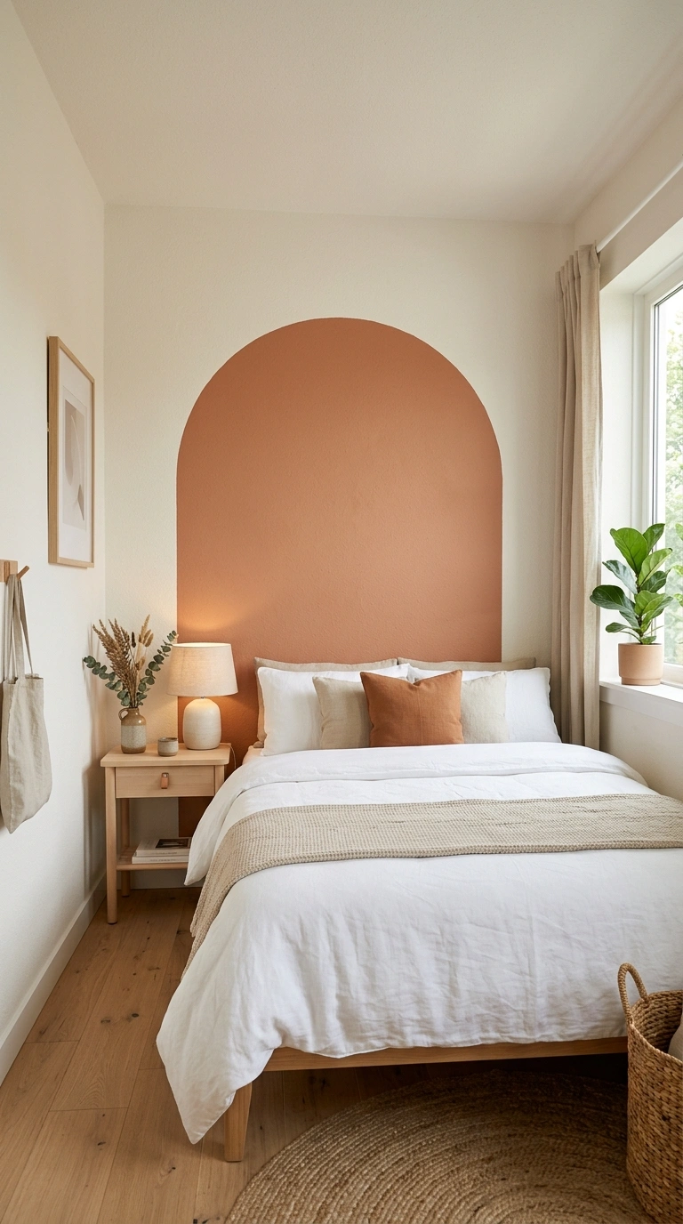 002 Statement Headboard Wall A small bedroom with a la