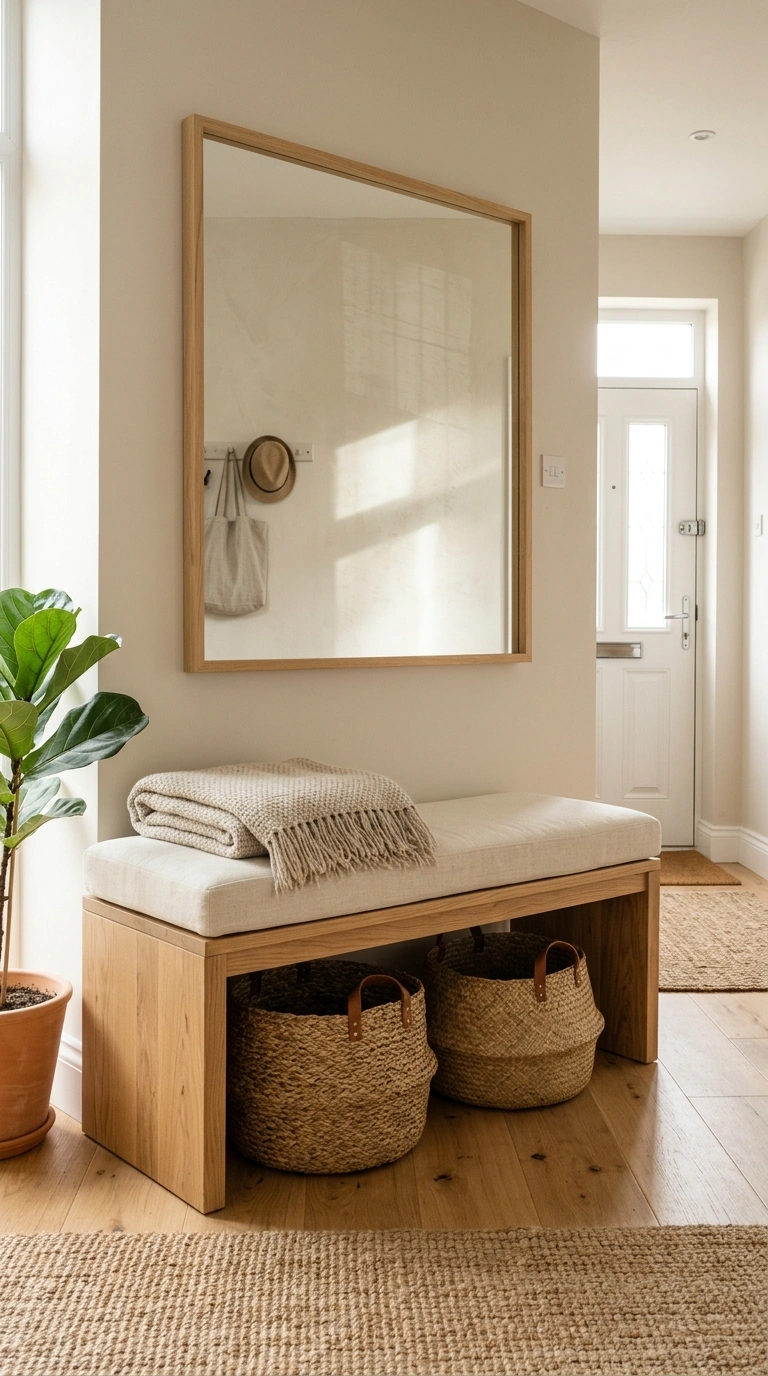 24 Large Entry Hallway Ideas for a Stylish First Impression 4 003 Entryway Seating Bench A large bright entry hallwa