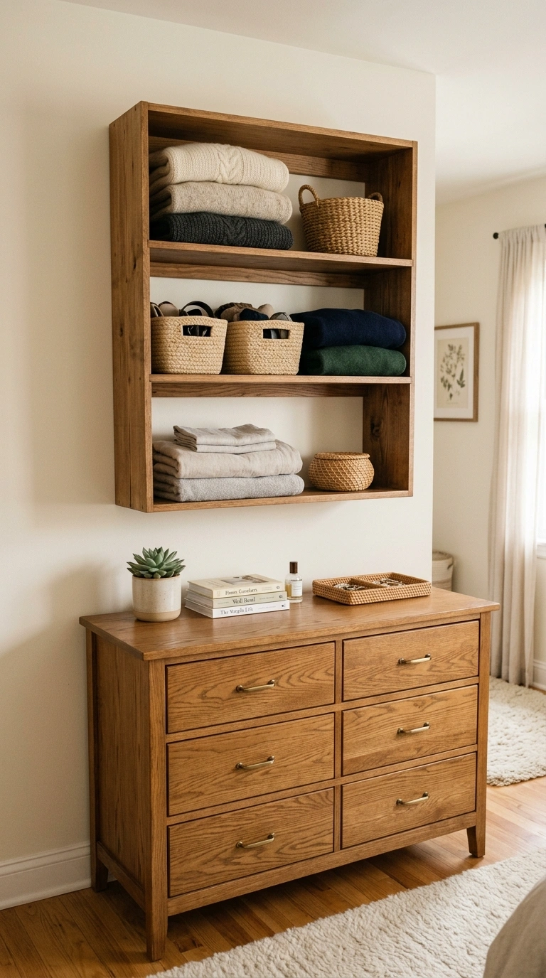 003 Vertical Wall Shelves A set of stacked vertical sh