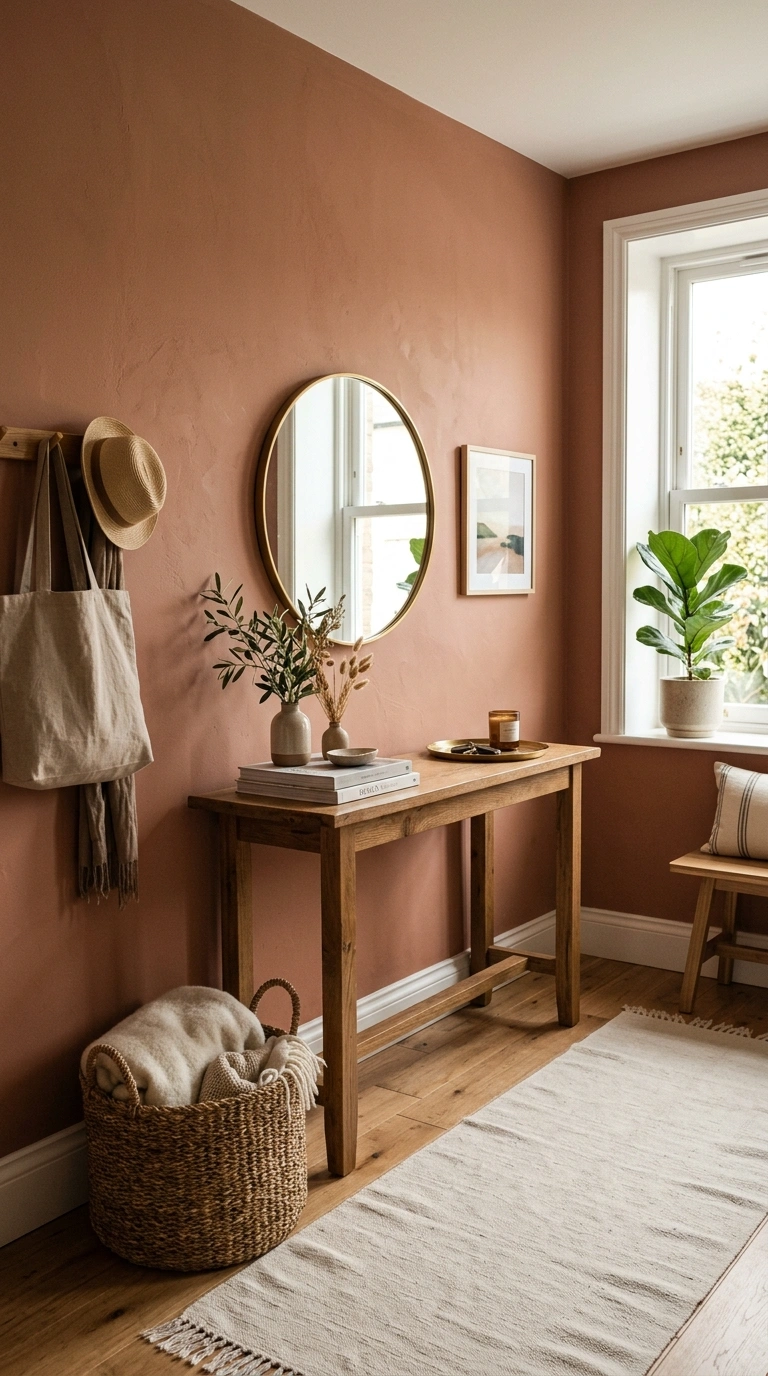 004 4 Muted Terracotta An entryway with muted terracot