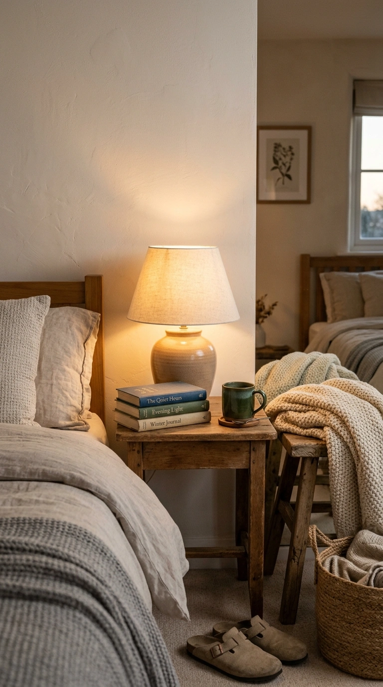 004 Bedside Reading Nook A small bedroom nightstand wi
