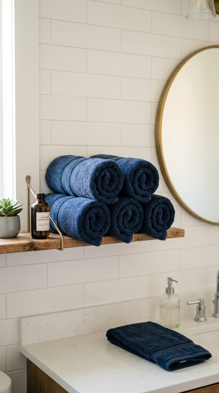 004 Matching Bath Towels A staged bathroom featuring a