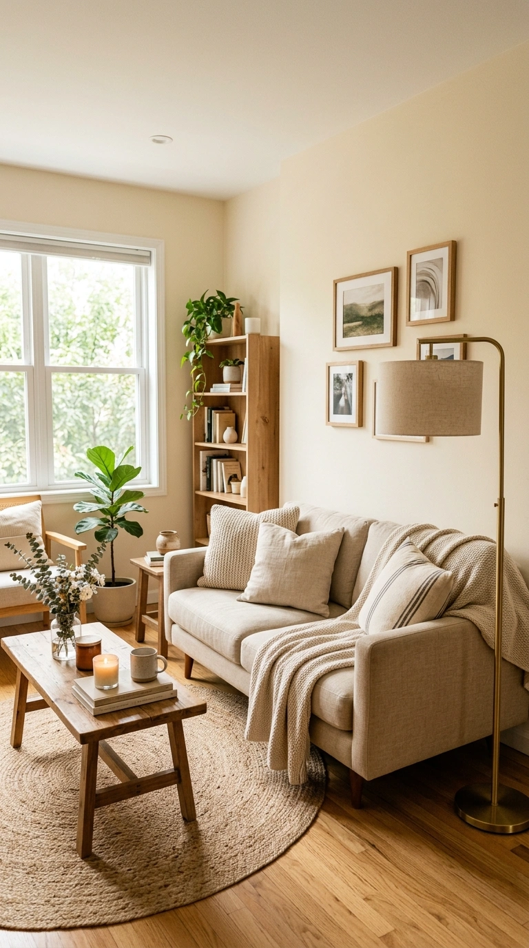 005 5 Warm Ivory A small living room with warm ivory p