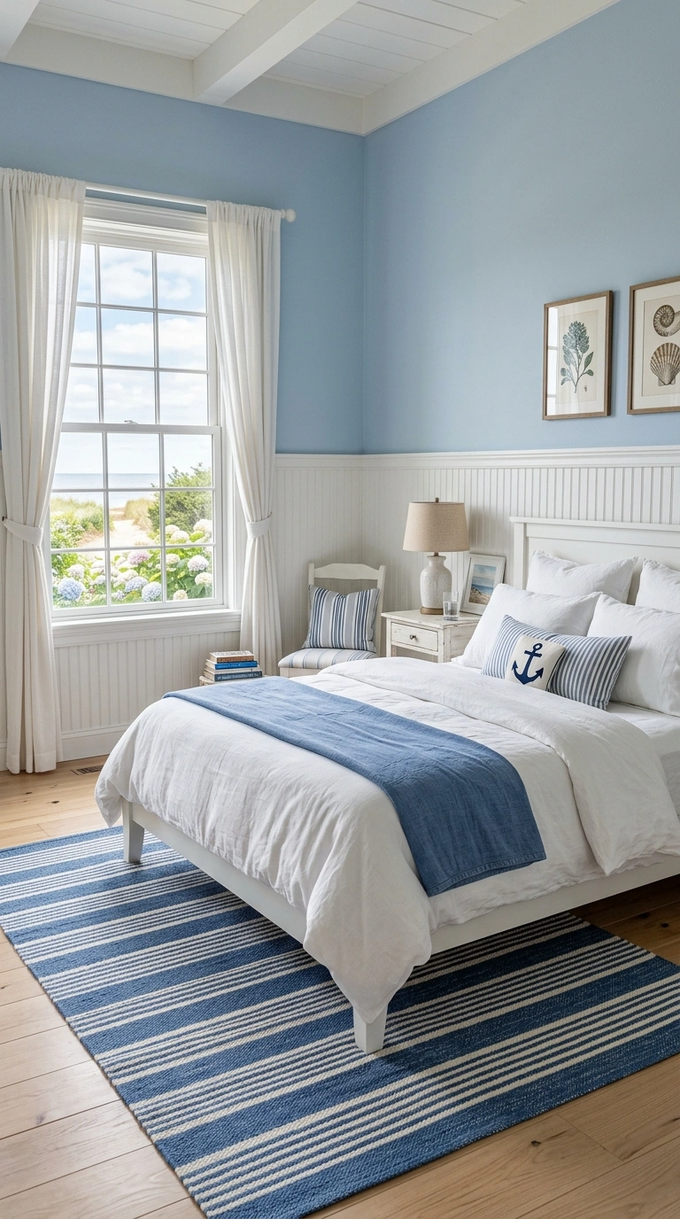 005 5 White Wainscoting Panels A coastal style bedroom