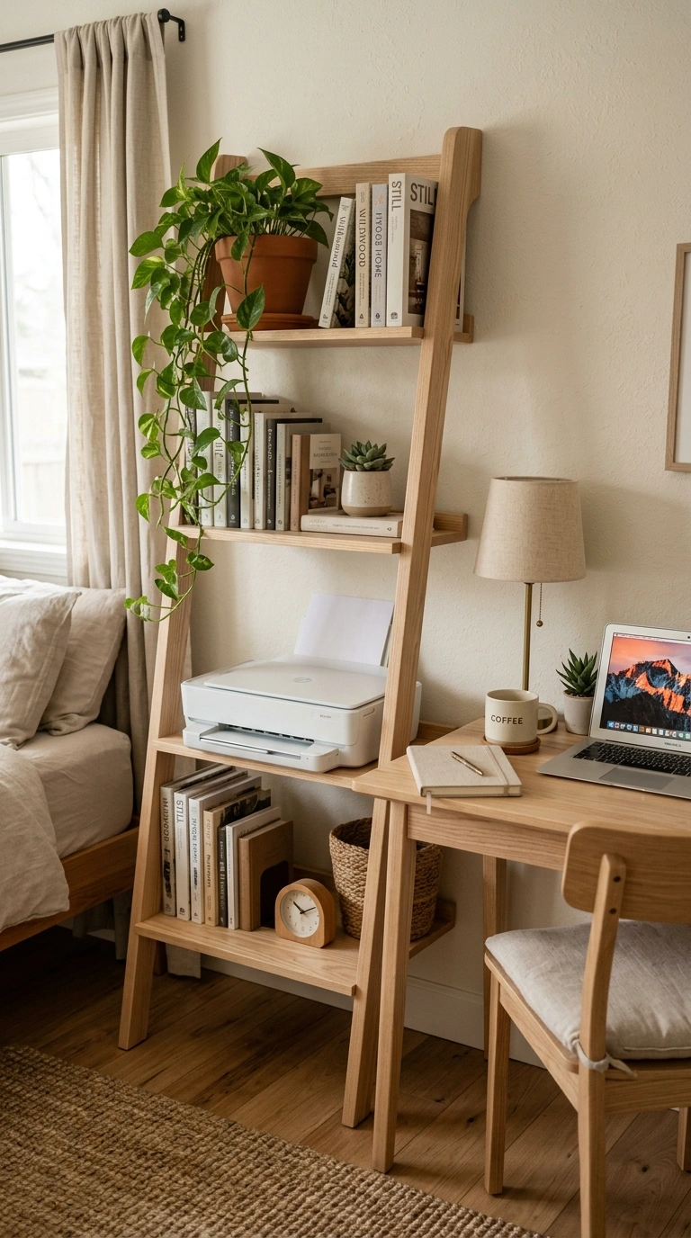 005 Ladder Bookshelf Corner A leaning ladder style boo