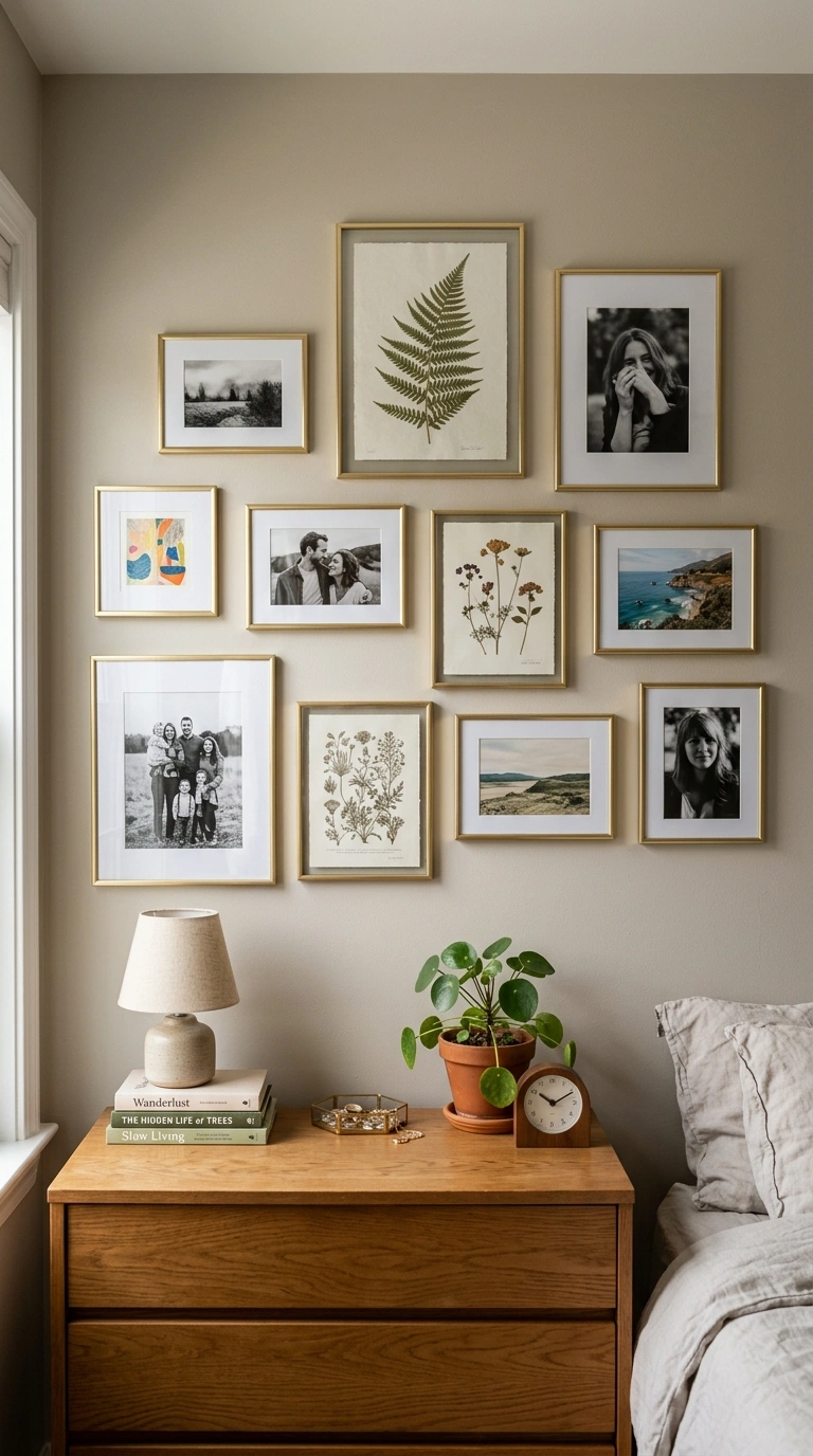 006 Gallery Wall Display A bedroom wall above a dresse