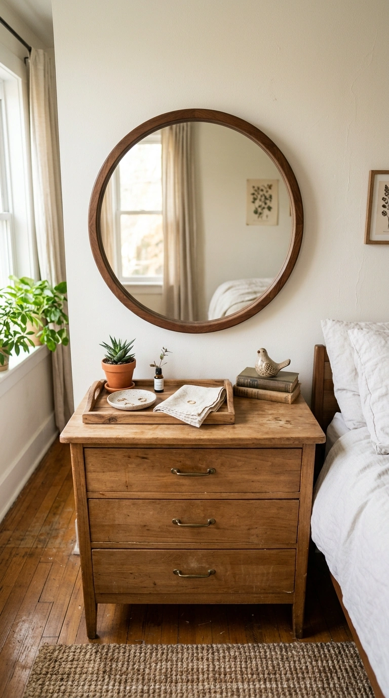 006 Mirror Over Dresser A small bedroom dresser with a