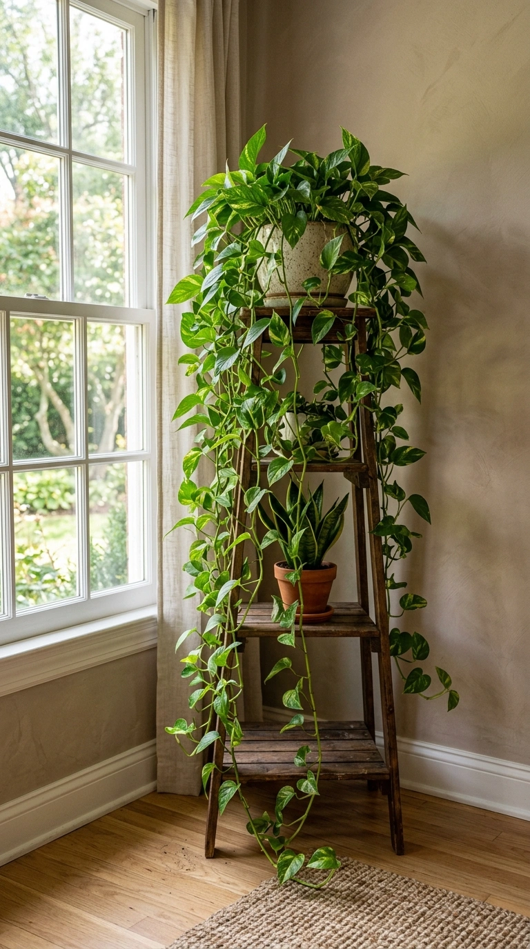 006 Trailing Plant Corner A room corner with a tiered