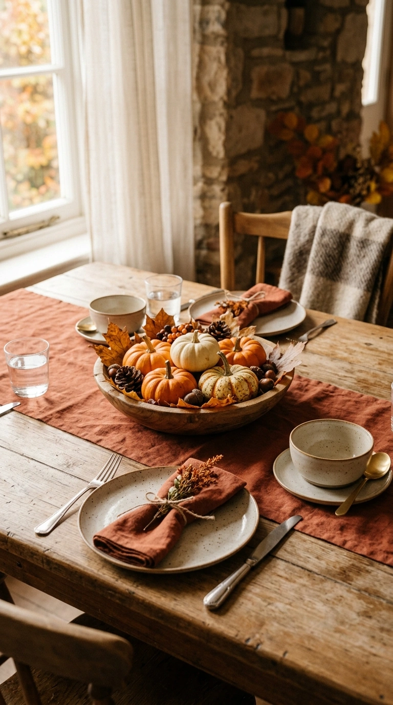 12 Easy Fall Home Ideas to Get Your Home Ready Before Halloween 8 007 7 Autumn Table Runner A dining table styled with a