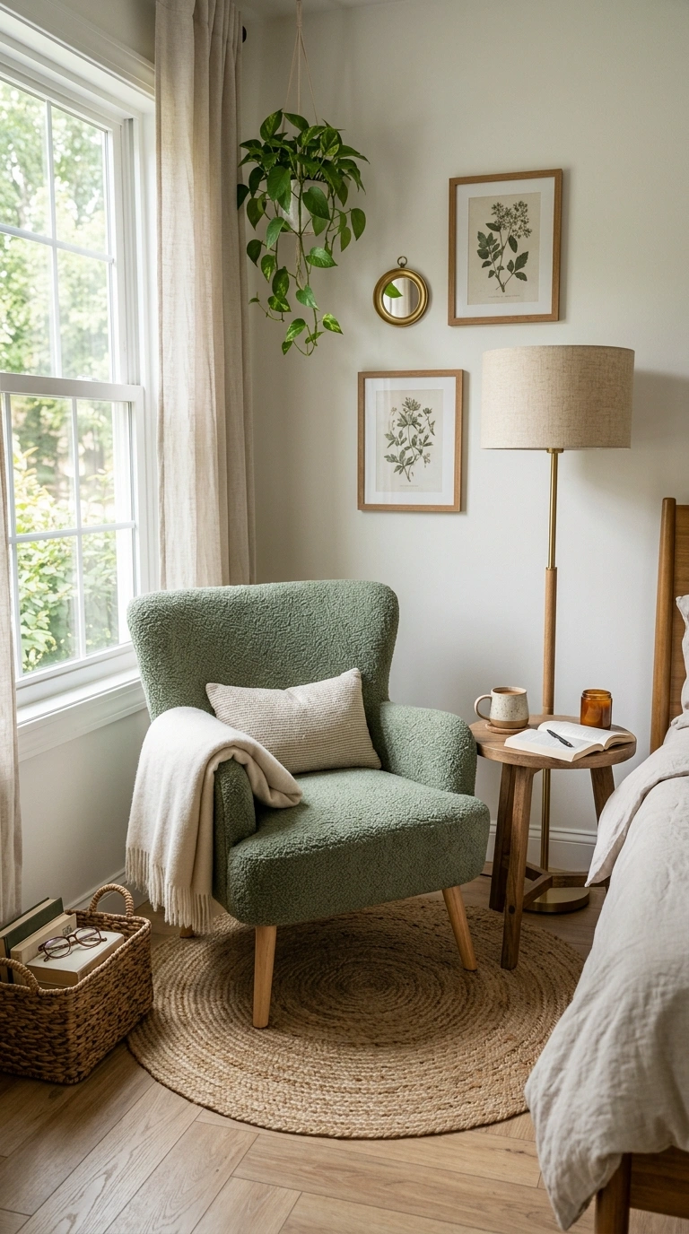 007 7 Sage Green Reading Nook A cozy bedroom corner re