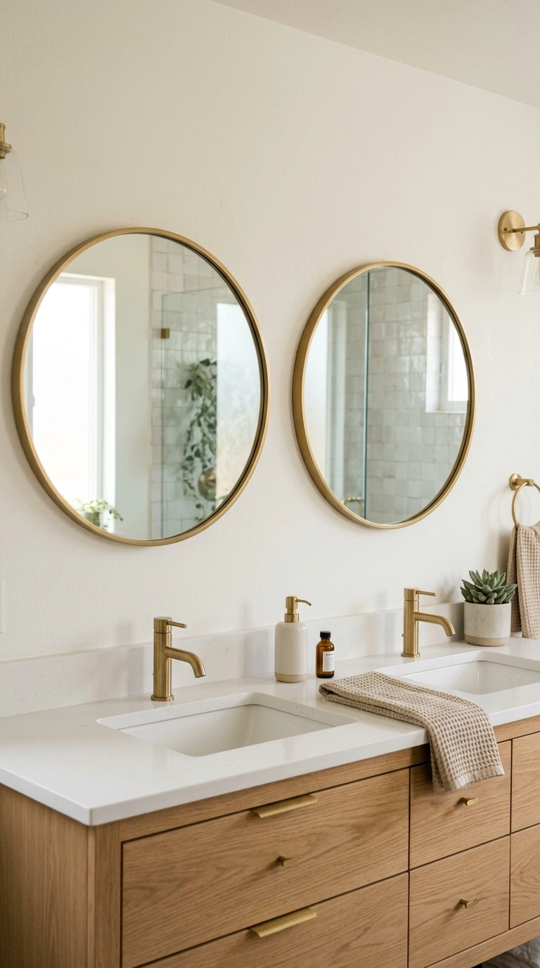 007 Round Mirror Duo Two small round mirrors with bras