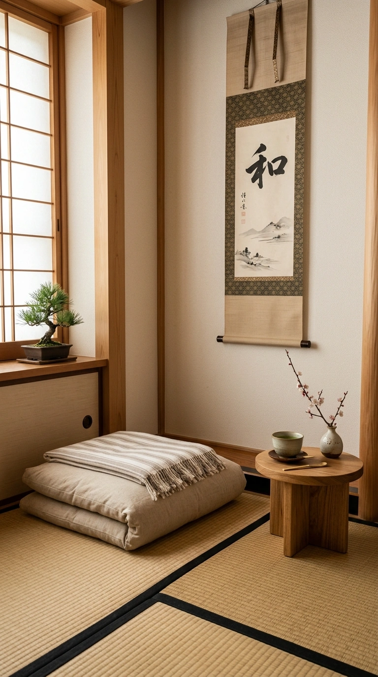 17 Clever Japanese Organization Ideas to Maximize Small Spaces 8 007 Tatami Corner Nook A quiet room corner with two wo