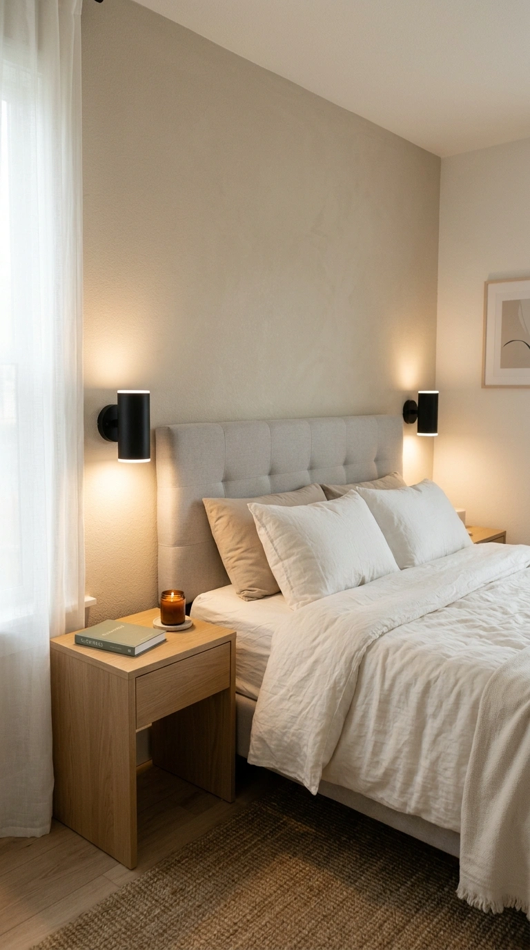 23 Easy Wall Decor Ideas to Make Any Room Look Brand New 8 007 Wall Sconce Lighting A bedroom wall with a pair of