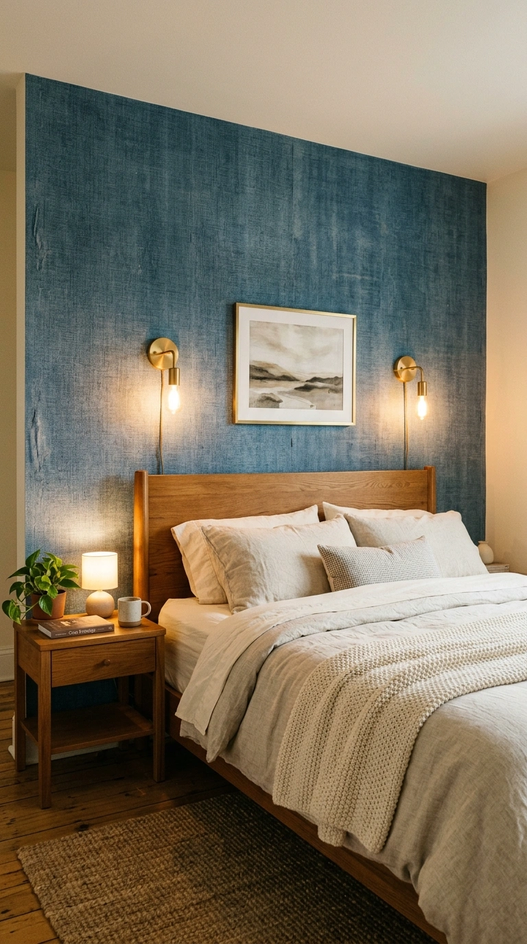 008 8 Weathered Denim Blue A primary bedroom accent wa