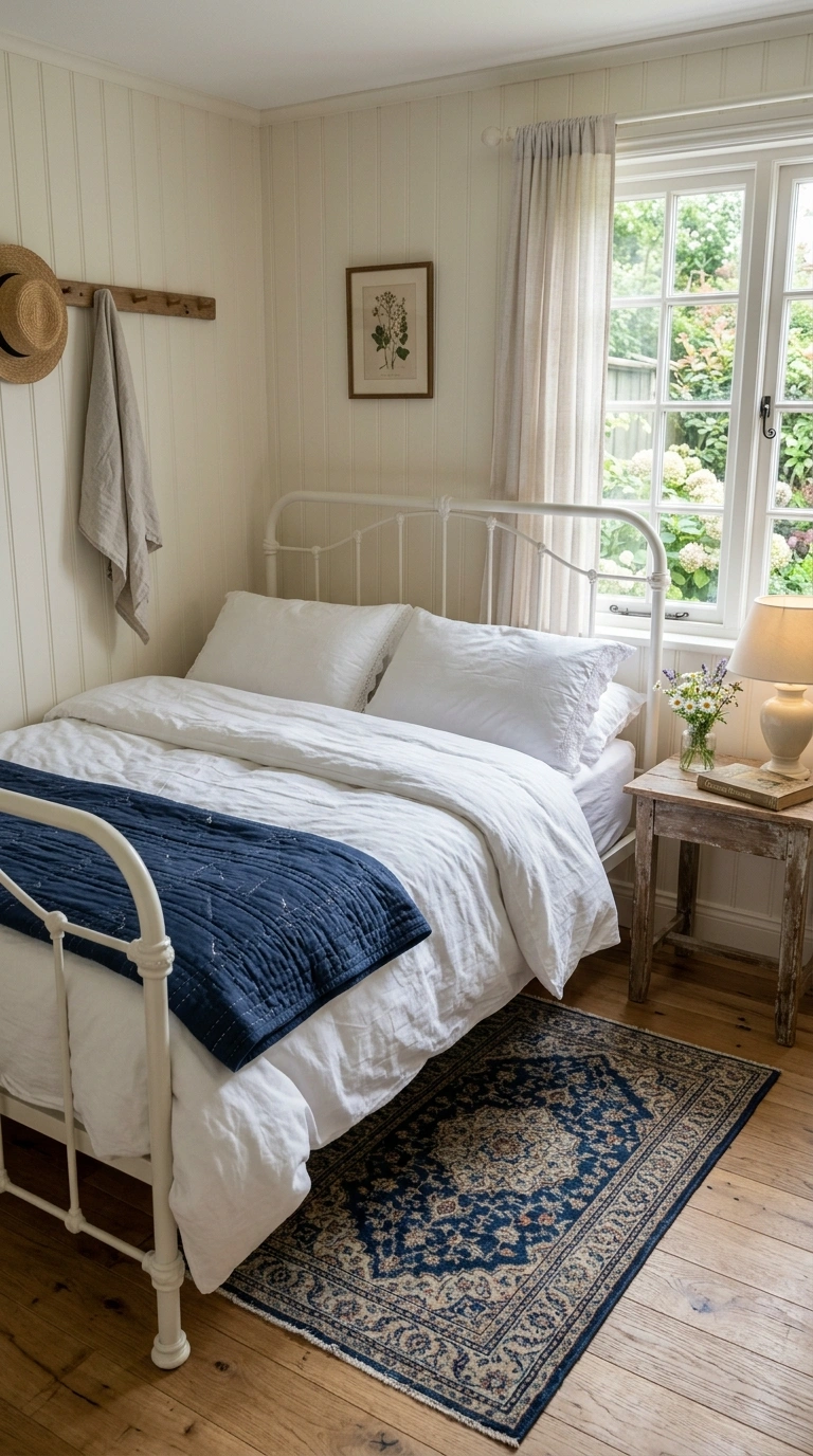 008 8 White Iron Bed Frame A white iron bed frame with