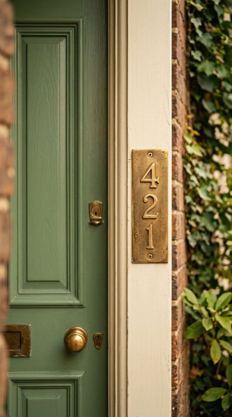 008 Address Number Plaque A front door with a small br