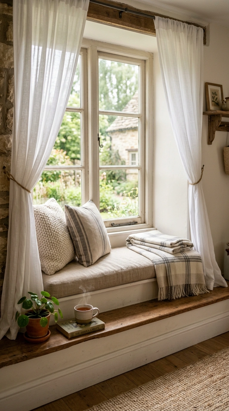 008 Cozy Window Seat A window with a deep sill turned