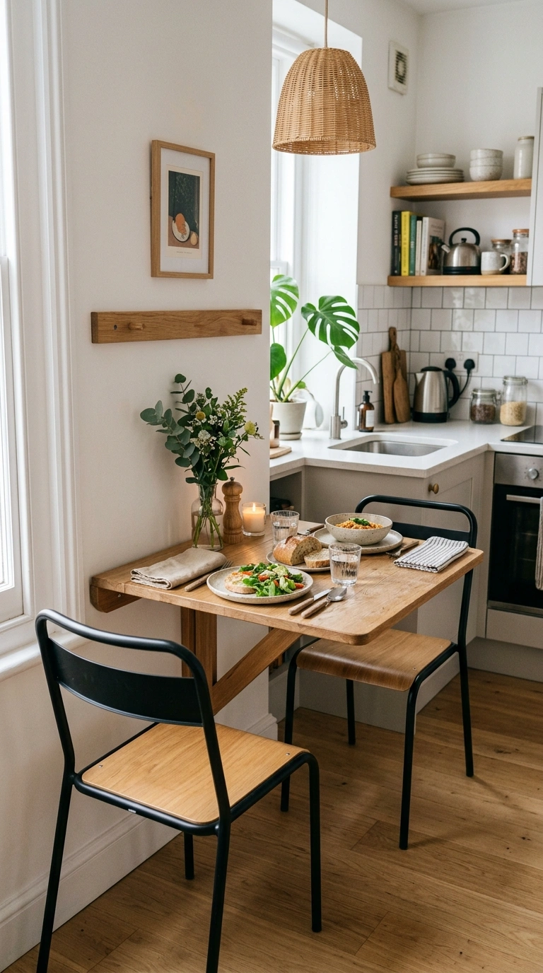 008 Foldable Dining Table A studio apartment kitchen a