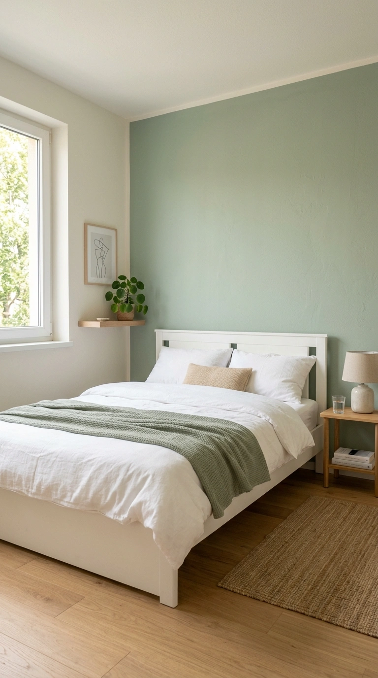 008 Fresh Coat Paint A small bedroom with one wall fre
