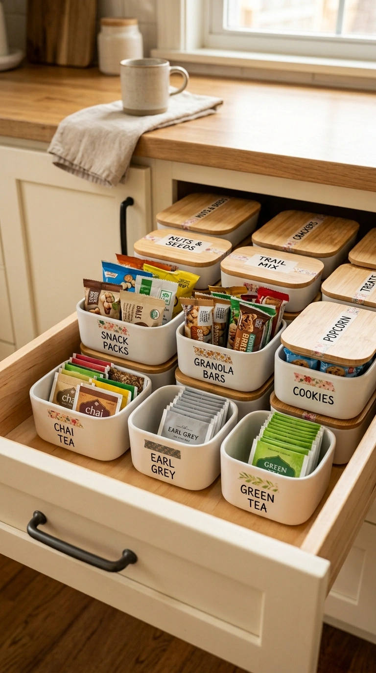 17 Clever Japanese Organization Ideas to Maximize Small Spaces 9 008 Stackable Bento Bins An open kitchen cabinet drawe
