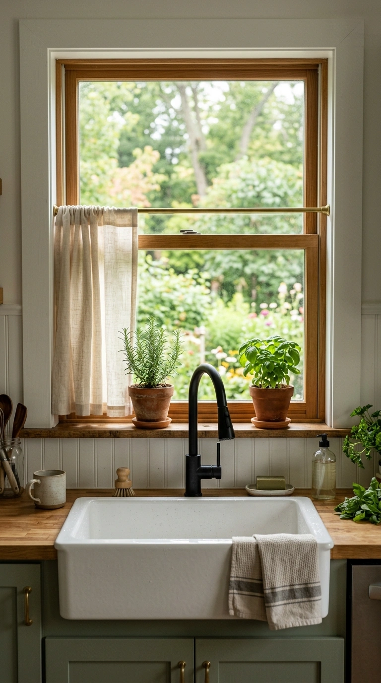 23 Functional U-Shaped Kitchen Ideas That Maximize Every Inch 9 008 Window Sink Placement A farmhouse sink centered un