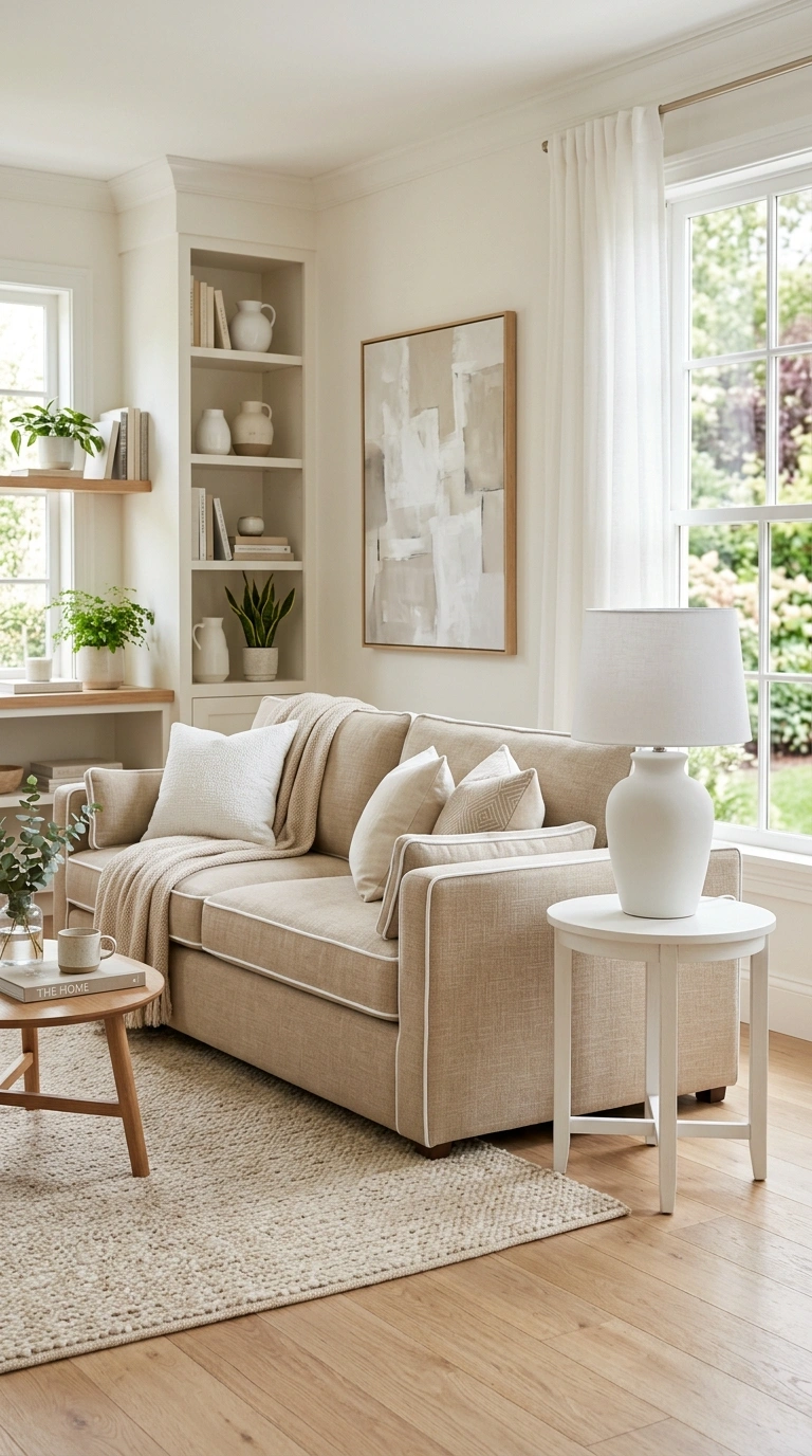 009 Beige And White Mix A living room combining a beig