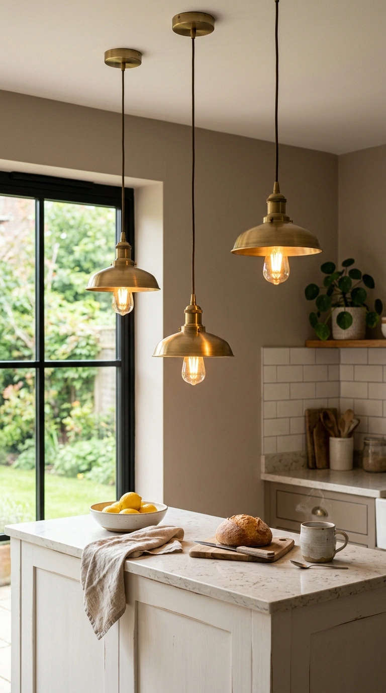 23 Functional U-Shaped Kitchen Ideas That Maximize Every Inch 10 009 Statement Pendant Lights Three warm brass pendant