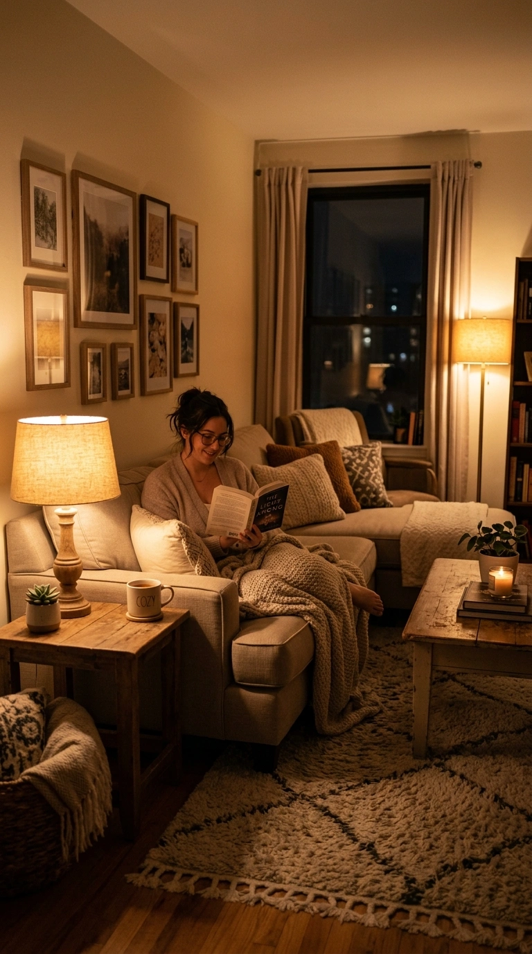 010 10 New Light Bulbs Warmth A cozy living room lit b